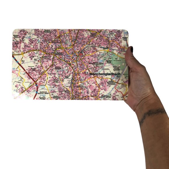 Monchengladbach Germany Map 9x5.5 Mouse Pad Plastic Computer Home Office Gaming - Picture 3 of 3